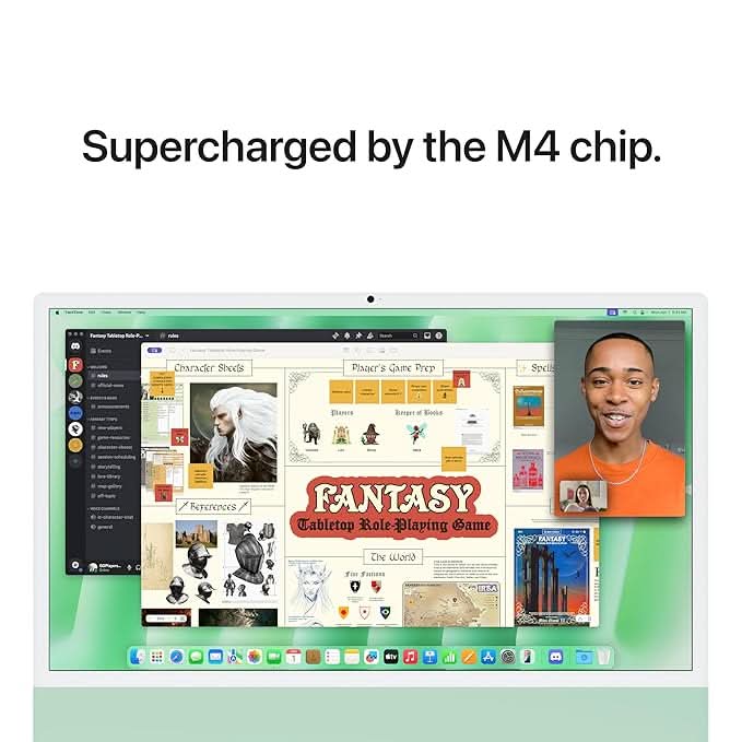 Apple 24-inch iMac with Retina 4.5K display M4 chip with 10 core CPU and 10 core GPU, 24GB, 512GB SSD - Green