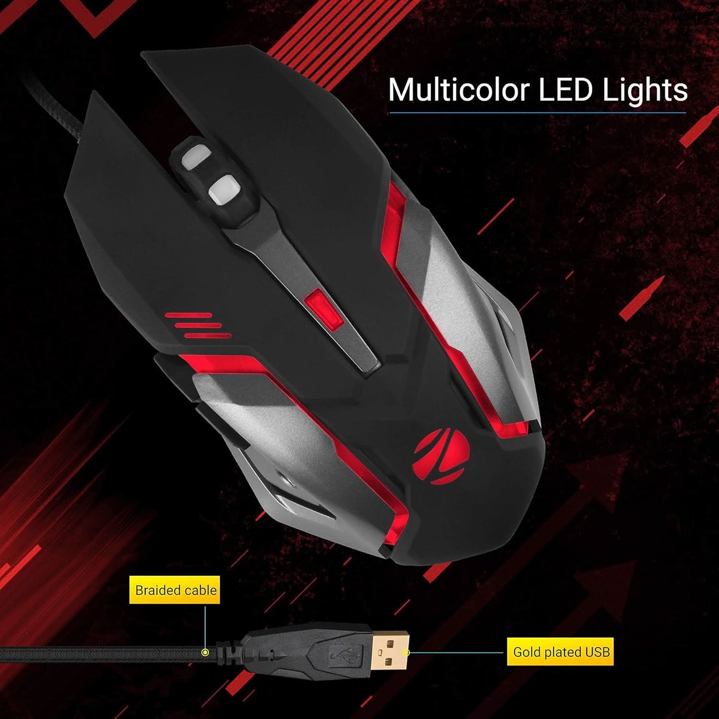 ZEBRONICS-Transformer-M with a High-Performance Gold-Plated USB Mouse (Black)