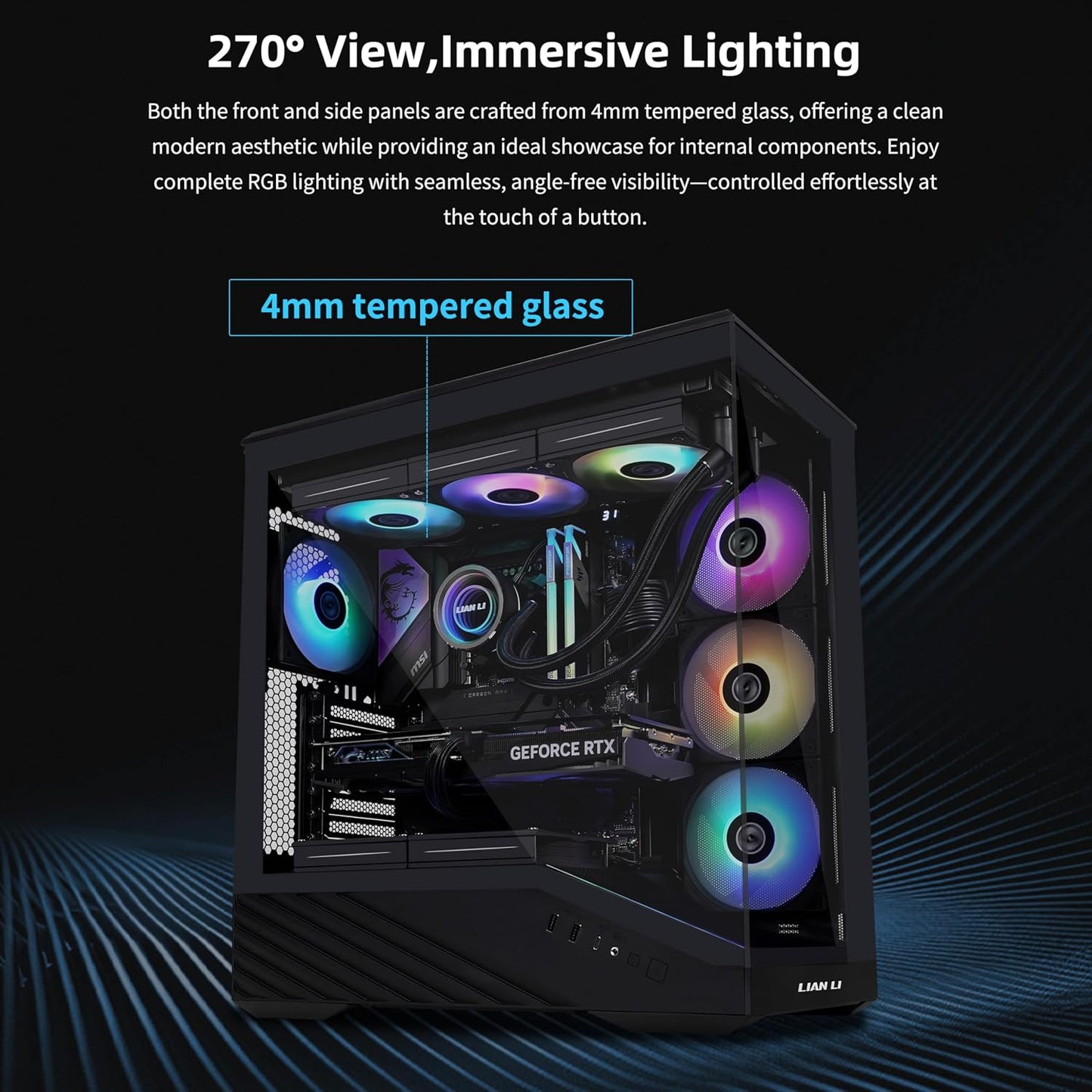 LIAN LI V100 VECTOR ATX MID-TOWER PC CASE - BLACK, G99.V100RX.IN