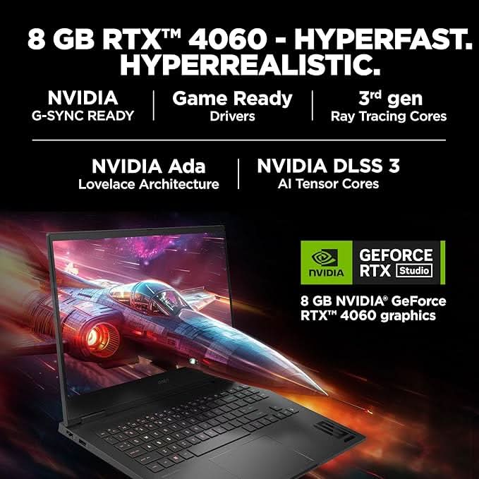 HP OMEN 16 GAMING XD0020AX [R7-7840HS RYZEN/16GB/1TB SSD/WIN11 HOME+MSO/16.0 INCH/8GB-RTX4060 GRAPHICS /1 YEAR(S)/BLACK]