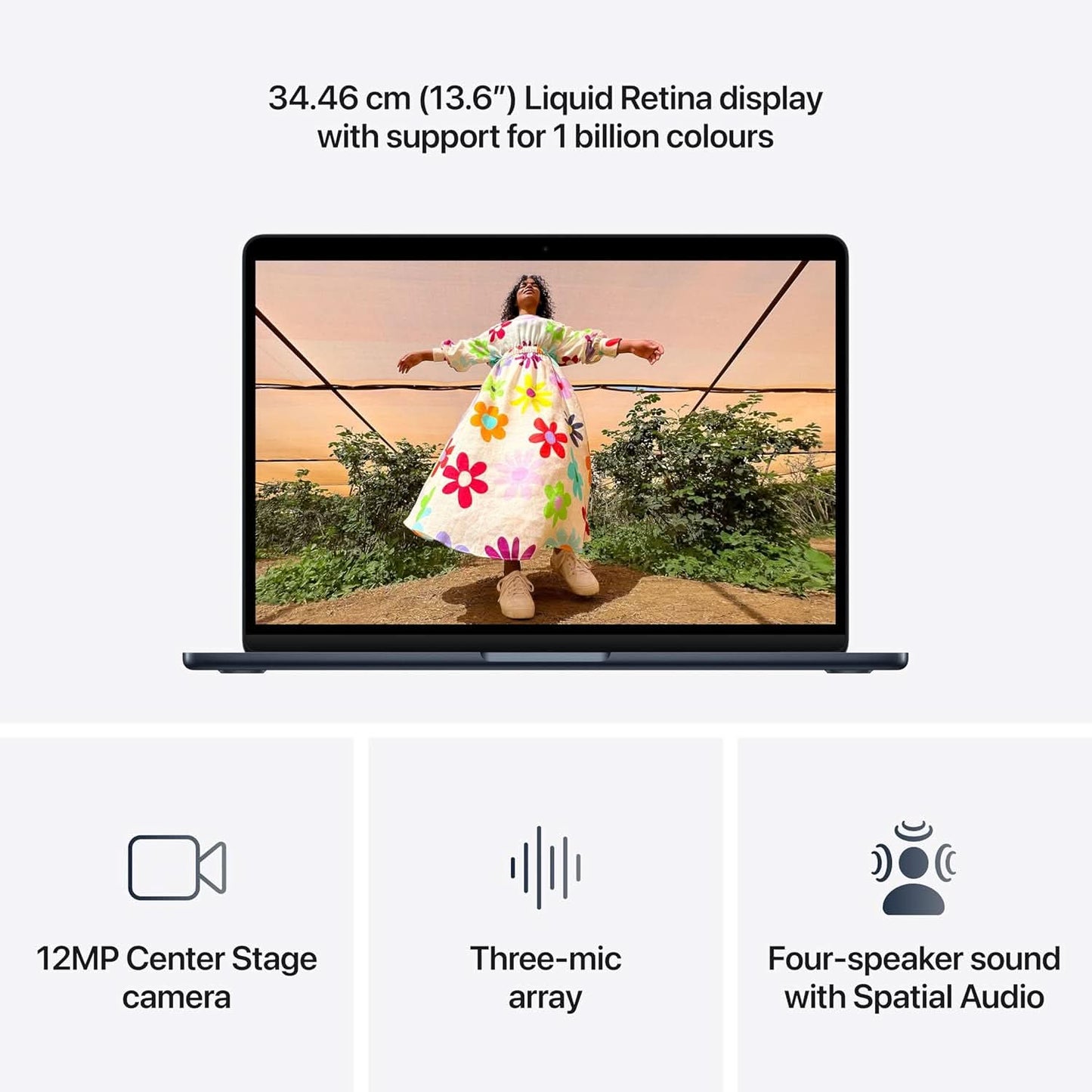 Apple 13-inch MacBook Air M5 chip with 10 core CPU and 8 core GPU, 16GB, 512GB SSD - Midnight