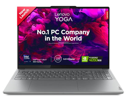 LENOVO YOGA PRO 9 INTEL EVO CORE ULTRA 9 185H BUILT-IN AI 16 INCH(40.6CM) 3.2K IPS 165HZ TOUCHSCREEN LAPTOP (32GB/1TB SSD/NVIDIA RTX 4050 6GB/WIN11/MSO 21/5.0MP+IR CAM/3 MON GAMEPASS/GREY/2KG), 83DN004VIN