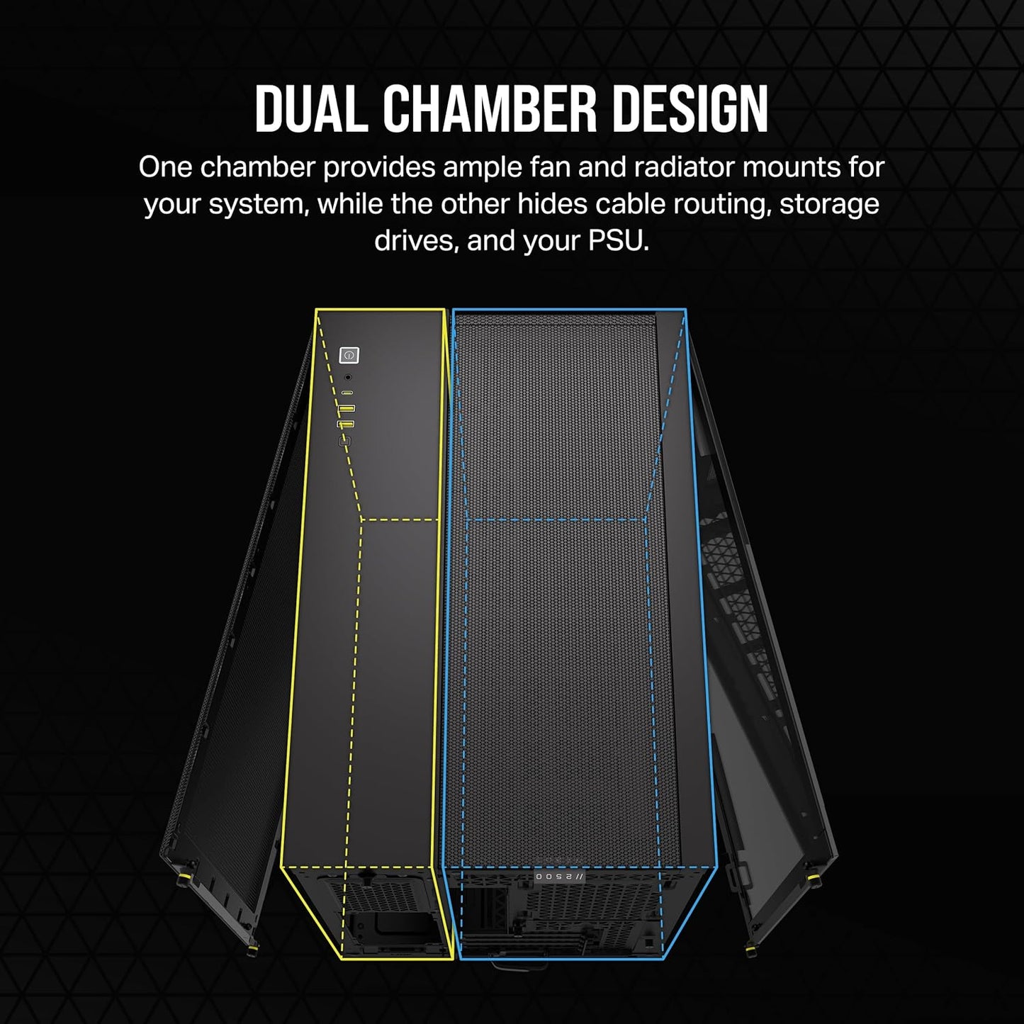 CORSAIR 2500D AIRFLOW TEMPERED GLASS MID-TOWER, BLACK