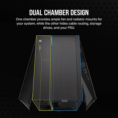 CORSAIR 2500D AIRFLOW TEMPERED GLASS MID-TOWER, BLACK