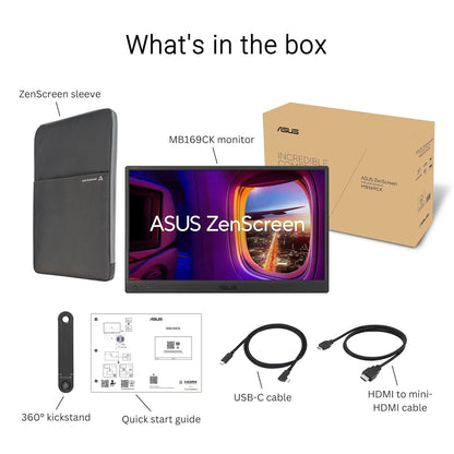 ASUS ZenScreen 16 Inch Full HD, IPS, Dual USB-C Portable USB Monitor