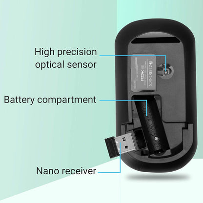 ZEBRONICS-Zeb Dazzle Wireless Optical Mouse with Nano Receiver (Black)