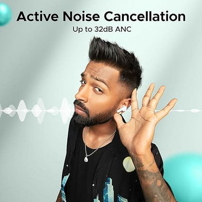 Boat Airdopes 161 ANC TWS Earbuds Bluetooth v5.3 (White)