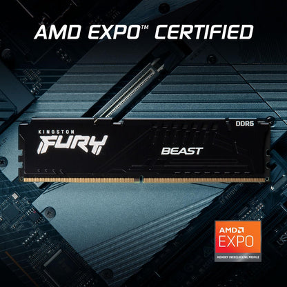 KINGSTON FURY BEAST BLACK 16GB 6000MT/S DDR5 CL36 DESKTOP MEMORY KF560C36BBE2-16