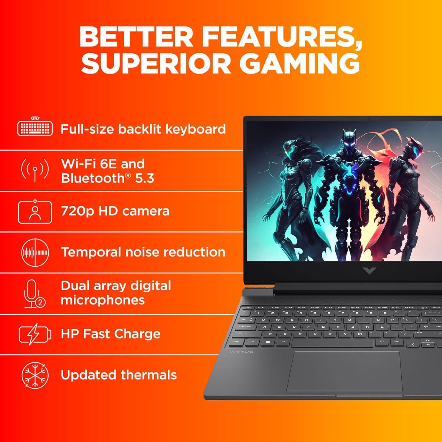 HP VICTUS 15 FA2701TX [CI5-13420H/16GB/512GB SSD/WIN11 HOME+MSO/15.6"/6GB-RTX4050 GRAPHICS/1 YEAR(S)/BLACK]