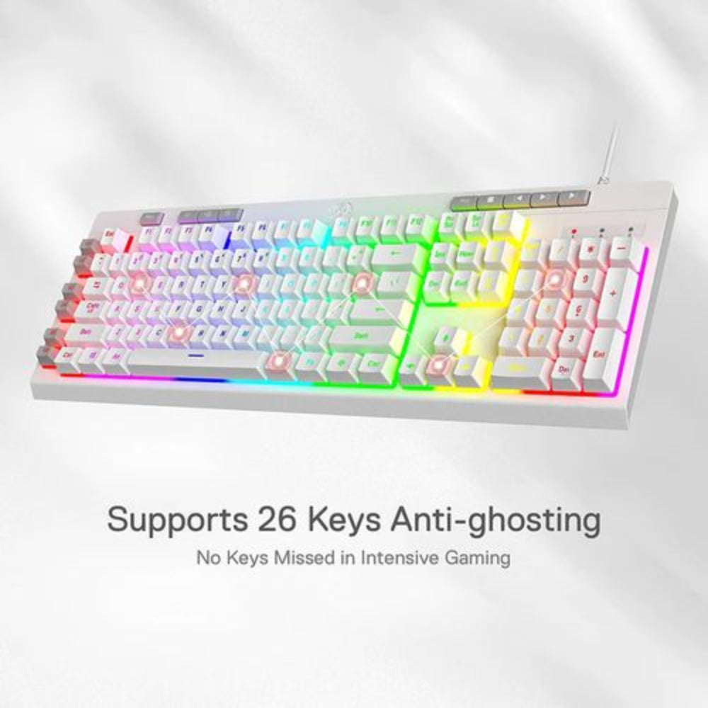 REDRAGON Shiva K512 Full Size Membrane Wired Gaming Keyboard ( White )