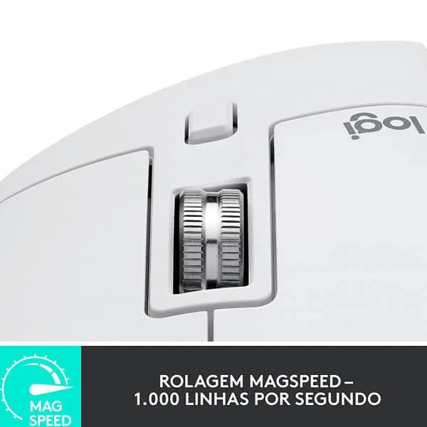 LOGITECH MX Master 3S Wireless+Bluetooth Ergonomic Gaming Mouse ( MX Master 3S ) ( 8000DPI / 7 Macro Button ) ( Pale Gray )