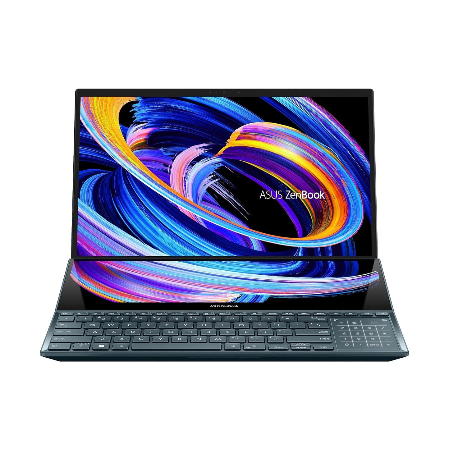 ASUS ZENBOOK PRO DUO 15 OLED (2022),15.6"(39.62 CMS) 4K OLED TOUCH,INTEL CORE I7-12700H 12TH GEN,DUAL SCREEN LAPTOP(32GB/1TB SSD/6GB GEFORCE RTX 3060/WINDOWS 11/OFFICE 2021/BLUE/2.3 KG),UX582ZM-H701WS