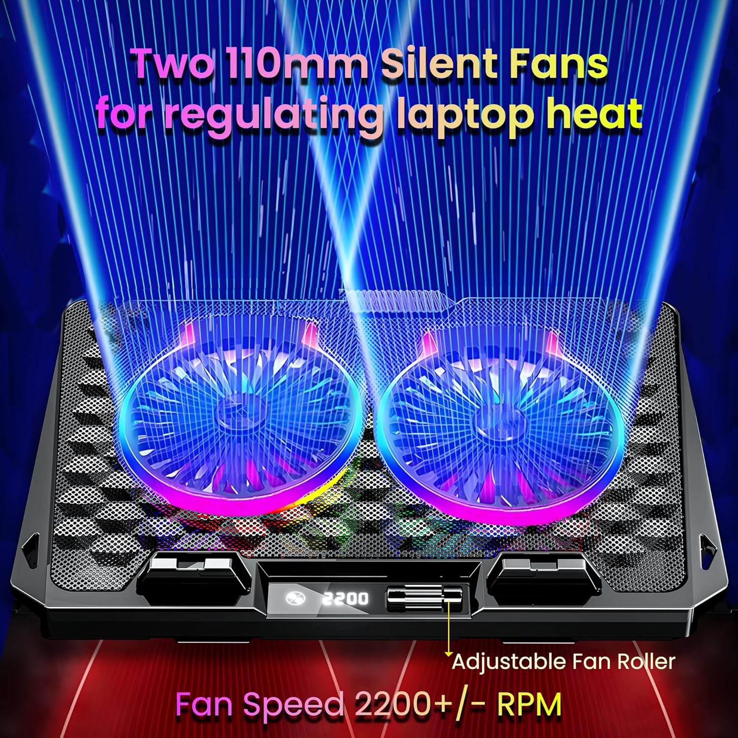 ANT ESPORTS NC281 GAMING LAPTOP COOLING PAD WITH 2 FANS