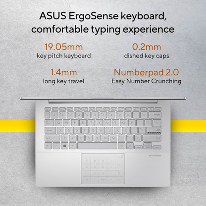 ASUS VIVOBOOK GO 14, 14 INCH FHD (1920 X 1080), AMD RYZEN 5 7520U PROCESSOR,(16GB RAM/512GB SSD/AMD RADEON IGPU/WINDOWS 11/MS OFFICE 365 BASIC (1YEAR)*/OFFICE HOME 2024/SILVER/1.38 KG),E1404FA-NK5541WS