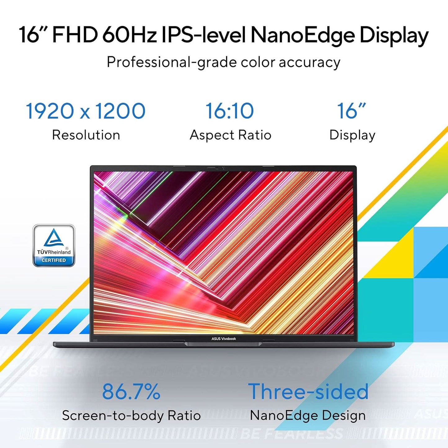 ASUS VIVOBOOK 16, 16 INCH (40.64CM) WUXGA 16:10 60 HZ, INTEL CORE I5-12500H, THIN & LIGHT LAPTOP (16GB DDR4/512GB SSD/INTEL IRIS XE GRAPHICS/WIN 11/OFFICE 2021/INDIE BLACK/1.88 KG), X1605ZAC-MB542WS