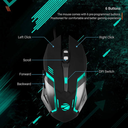 ZEBRONICS-Transformer-M with a High-Performance Gold-Plated USB Mouse (Black)