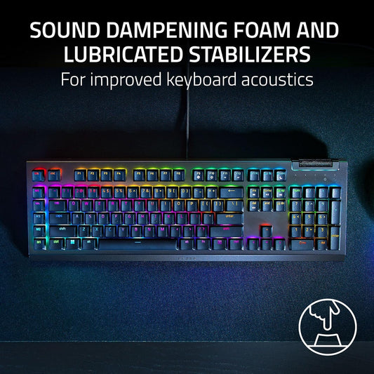 RAZER BLACKWIDOW V4 - MECHANICAL GAMING KEYBOARD (GREEN SWITCH) RZ03-04690100-R3M1