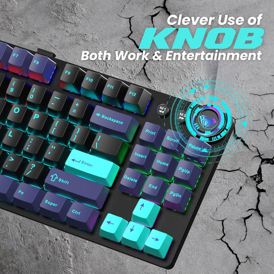 AULA M75 TRI-MODE (2.4G/BLUETOOTH/WIRED) HOT SWAPPABLE RGB, BLUE+BLACK+GREEN