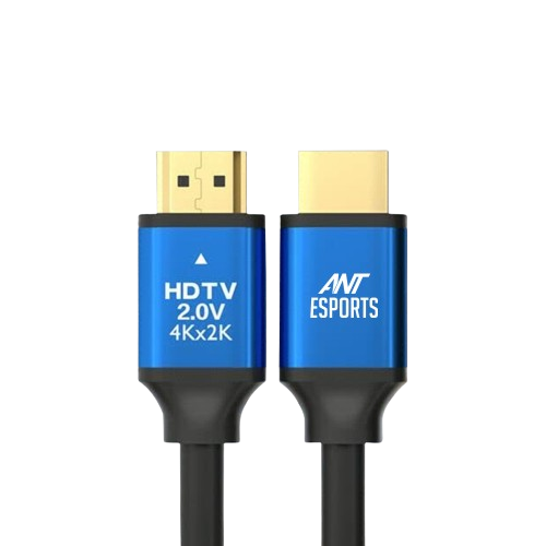 ANT ESPORTS AEH103 4K 2.0 HDMI CABLE WITH BLUE METAL CAP - 3 METERS I 24K GOLD-PLATED- (B0CQXHN99S)