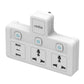 2MS-3USBC 2 Universal Sockets with 2 USB Ports & 1 USB Type C Port with Multi Switch & surge Protector