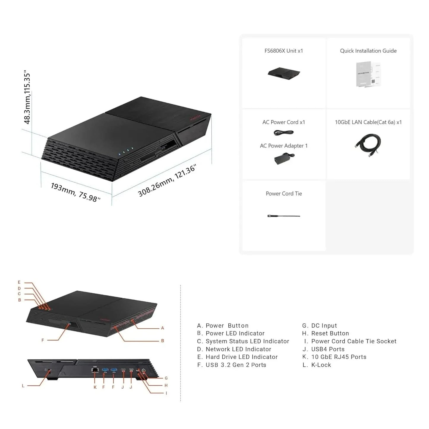 ASUSTOR FS6806X 6-Bay NAS | 10GbE, 8GB DDR5, Energy-Efficient NVMe Storage Server