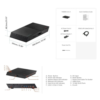 ASUSTOR FS6806X 6-Bay NAS | 10GbE, 8GB DDR5, Energy-Efficient NVMe Storage Server