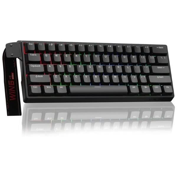 AULA WIN60 HE 60% RGB Mechanical Wired Gaming Keyboard Hall Effect Magnetic Switches For PC/Mac Black Graywood Magnetic Switch WIN60BW