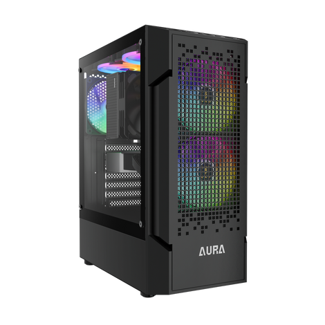GAMDIAS Aura GC7 ATX Mid Tower ARGB Cabinet ( Black )