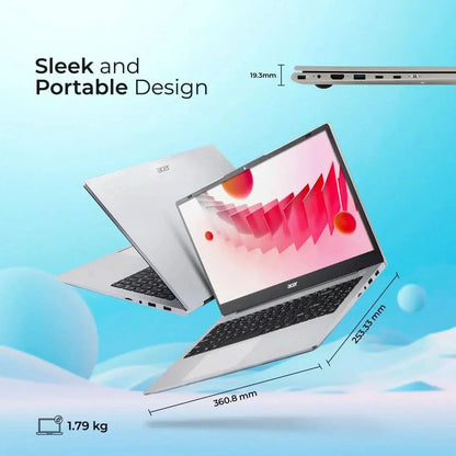 Acer Aspire AMD Ryzen 3-7330U Processor Laptop With 39.62 cm (15.6") Full HD LED-Backlit IPS Display (16 GB RAM/512 GB SSD/WiFi 6/AMD Radeon Graphics/Win11 Home/55Wh) Pure Silver