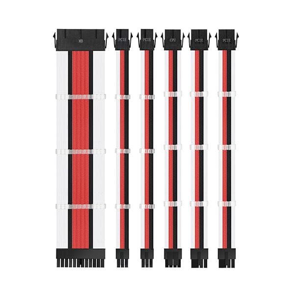 ANT ESPORTS MOD Cable White & Black & Red Cable set 3combs 30cm 16AWG