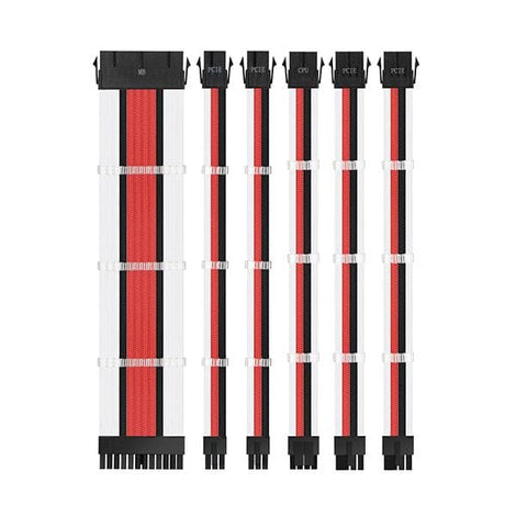 ANT ESPORTS MOD Cable White & Black & Red Cable set 3combs 30cm 16AWG