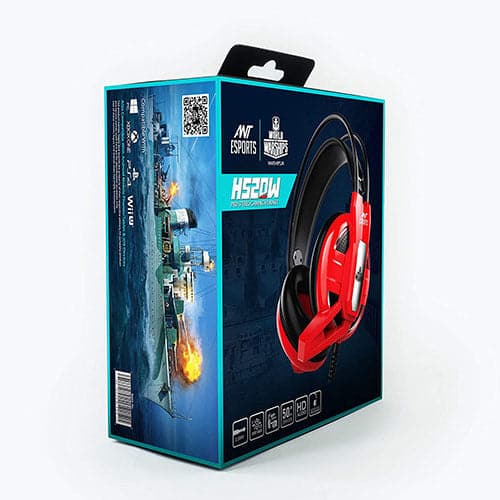 ANT ESPORTS H520W World of Warship License 3.5mm Wired Gaming Headphone ( Red ) ( PC / Playstation / Mobile / Xbox )