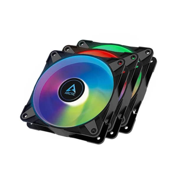 ARCTIC P12 120mm PWM PST ARGB Cabinet Fans (Black) (Triple Pack)