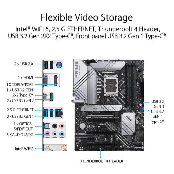 ASUS Prime Z690-P Wifi DDR4 Intel Motherboard
