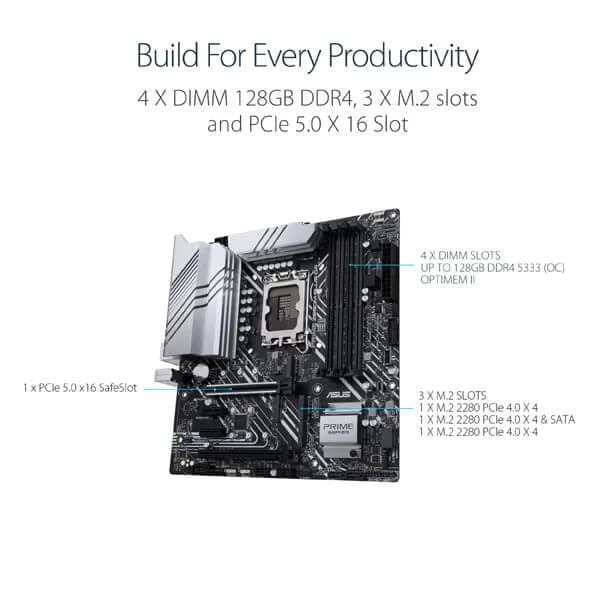 ASUS Prime Z690M-Plus DDR4 Intel Motherboard