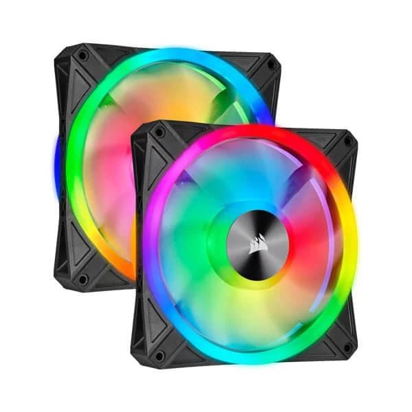 CORSAIR ICUE QL140 140mm RGB Cabinet Fan (Black) (Dual Pack)