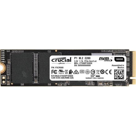 CRUCIAL P1 500GB M.2 NVME Gen3 Solid State Drive ( SSD )