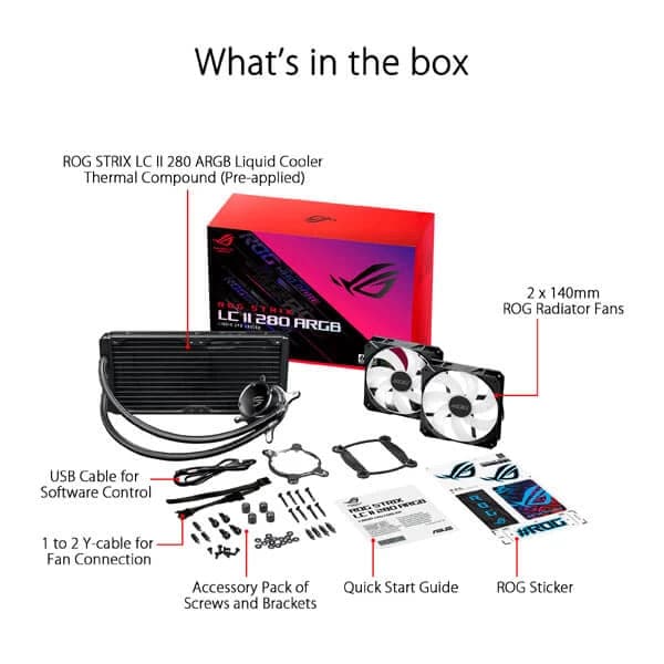 ASUS ROG Strix LC II 280 ARGB 280mm CPU Liquid Cooler (Black)