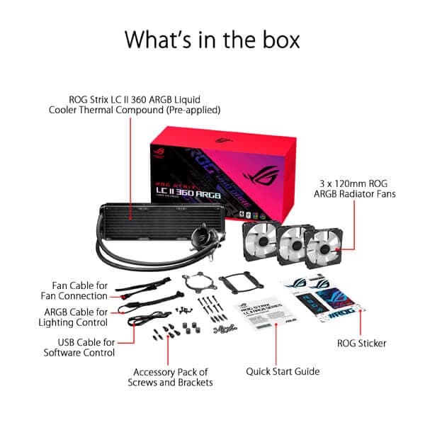 ASUS ROG Strix LC II 360 ARGB 360mm CPU Liquid Cooler (Black)