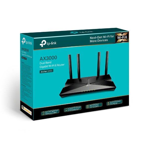 TPLink Archer AX50 AX3000 Dual Band Gigabit Wi-Fi 6 Router