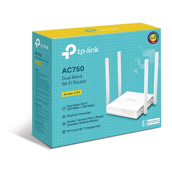 TPLink Archer C24 AC750 Dual-Band Wi-Fi Router