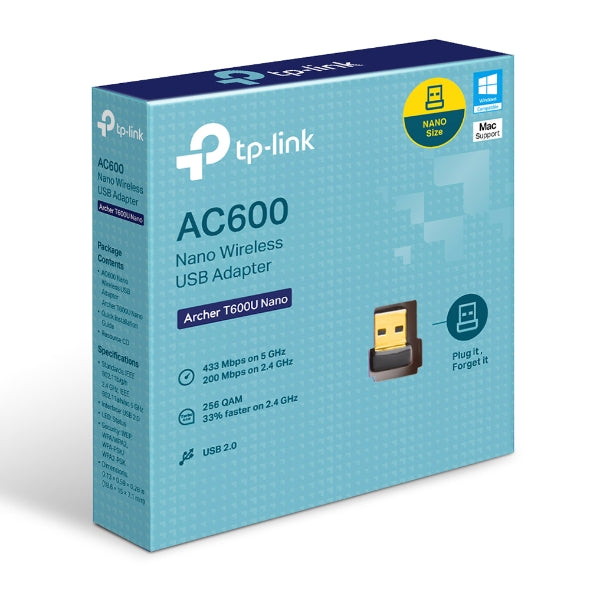 TPLink Archer T600U Nano AC600 Nano Wireless USB Adapter