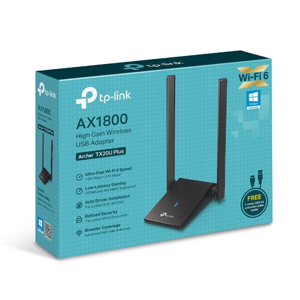 TPLink Archer TX20U Plus AX1800 Dual Antennas High Gain Wireless USB Adapter