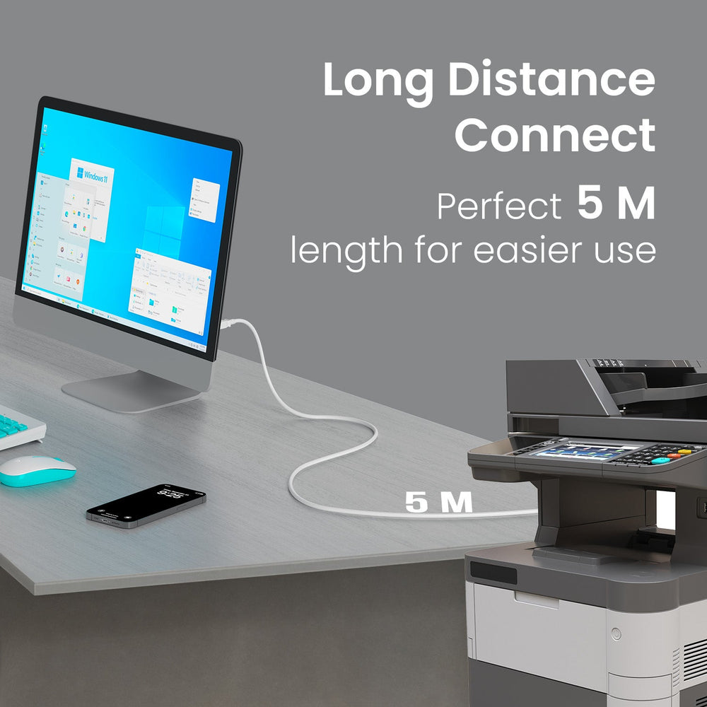 Printlink 5 - USB A To USB B For Printer 5M Cable