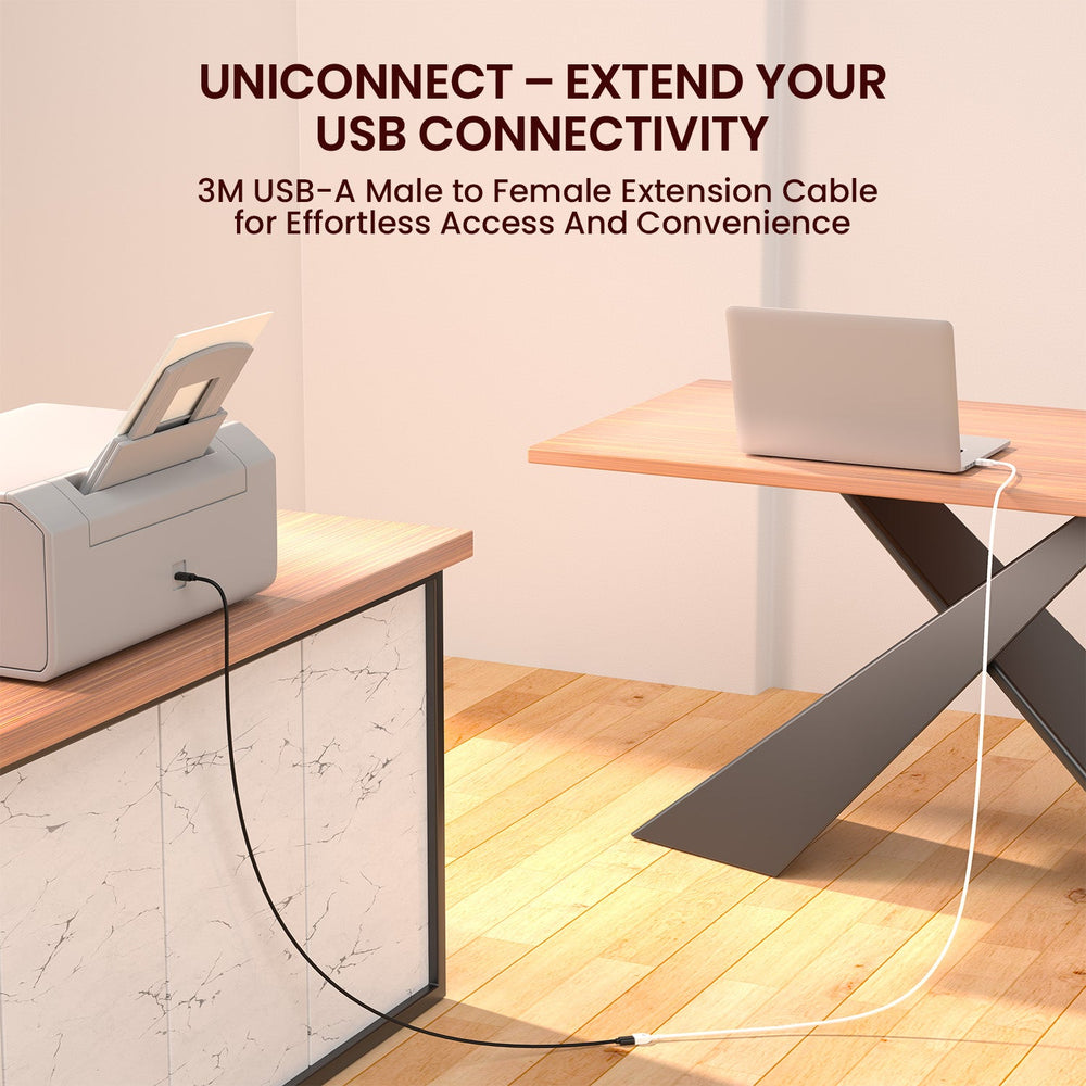 Uniconnect - USB Male To USB Female 3A  3M Cable