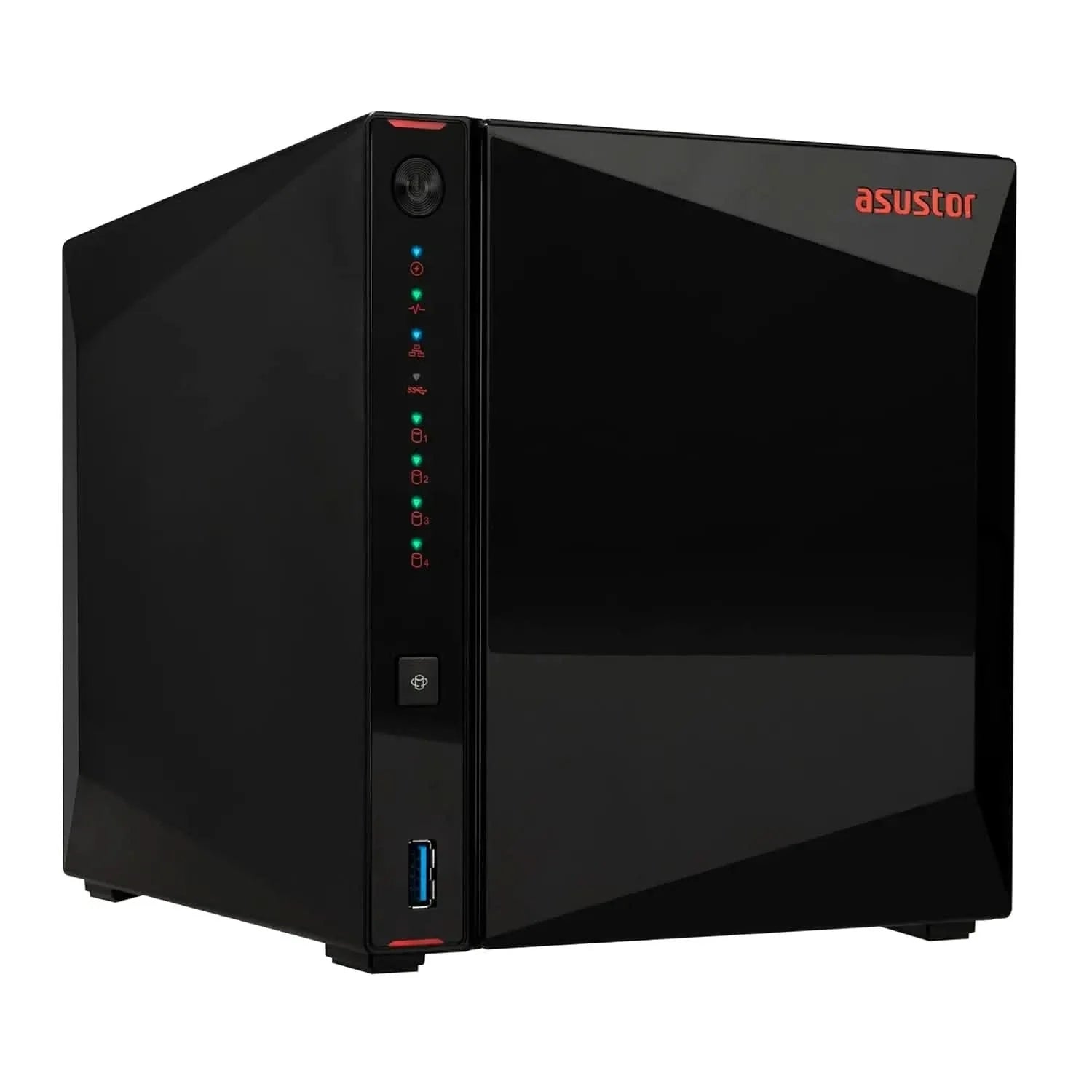 Asustor AS5404T Nimbustor 4 Gen2, 4 Bay NAS Storage, Quad-Core 2.0GHz CPU, 4xM.2 NVMe SSD Slots, 2x2.5GbE Ports, 4GB DDR4 RAM, Gaming Network Attached Storage, Home Personal Cloud Storage
