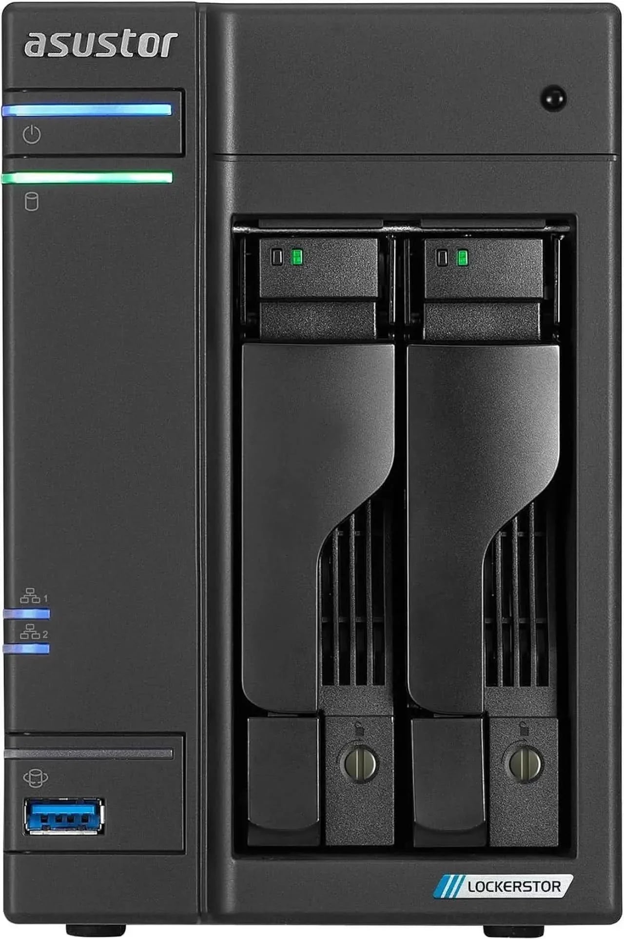 Asustor AS6702T v2 Lockerstor 2 Gen2+ 2 Bay NAS - Intel Celeron N5105 (2.0GHz)CPU - 4GB RAM DDR4 - 4x M.2 SSD Slots