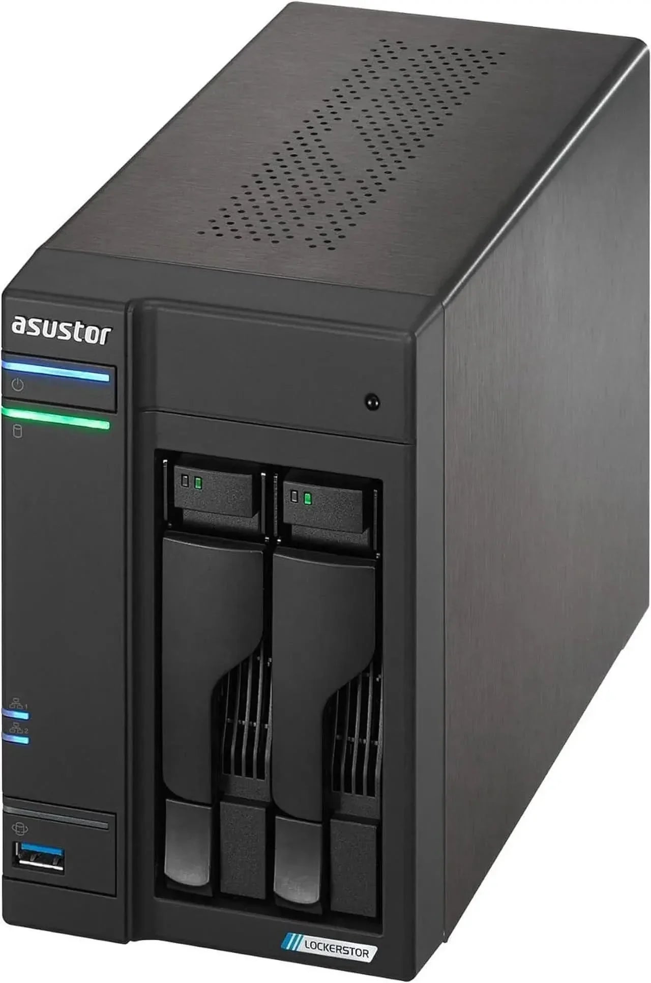Asustor AS6702T v2 Lockerstor 2 Gen2+ 2 Bay NAS - Intel Celeron N5105 (2.0GHz)CPU - 4GB RAM DDR4 - 4x M.2 SSD Slots