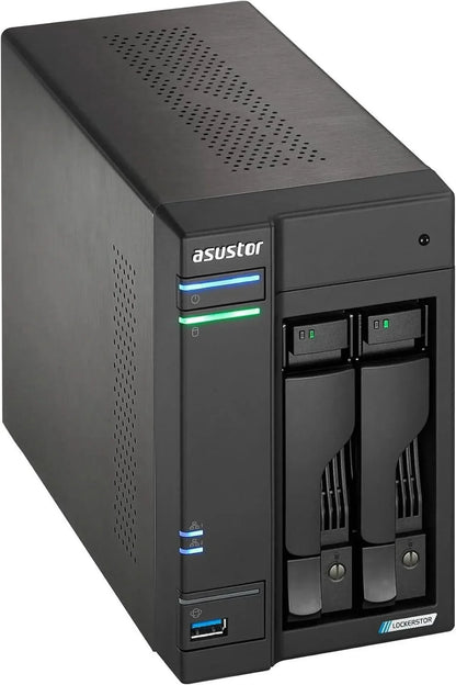 Asustor AS6702T v2 Lockerstor 2 Gen2+ 2 Bay NAS - Intel Celeron N5105 (2.0GHz)CPU - 4GB RAM DDR4 - 4x M.2 SSD Slots
