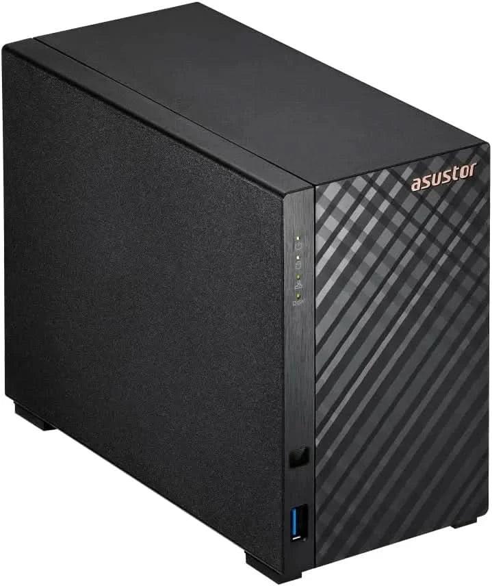 Asustor Drivestor 2 Gen 2 AS1202T, 2 Bay NAS, Quad-Core 1.7GHz CPU, 2.5GbE Port, 1GB DDR4, 3 USB 3.0, Network Attached Storage for Personal and Home Cloud Backup